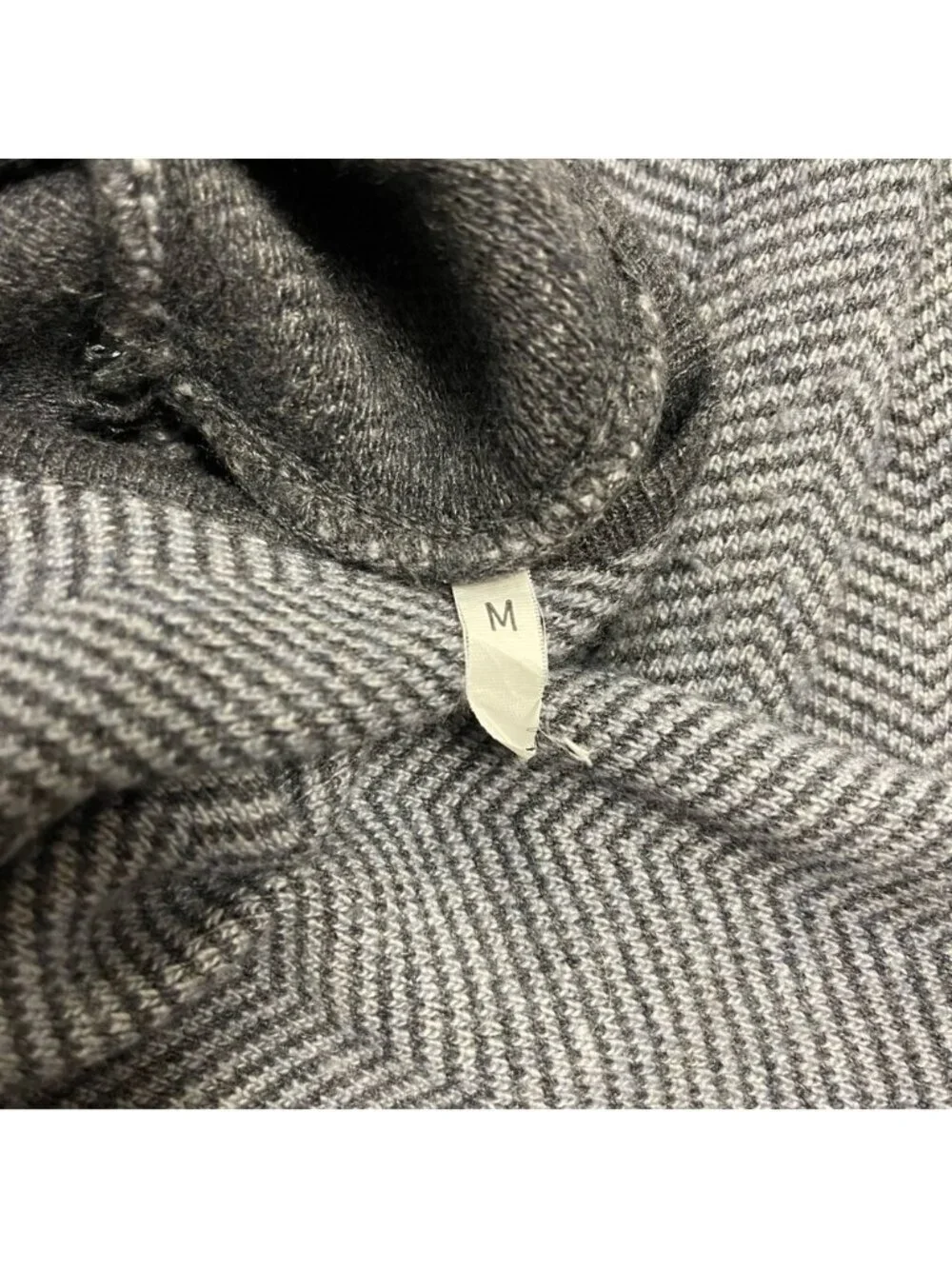 Benedetta B. Cashmere Wool Long Cardigan Women’s‎ Size Medium Grey Chevron Knit
